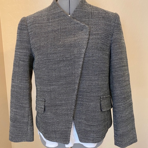 Ann Taylor Gray Cross Front Blazer - Picture 2 of 5